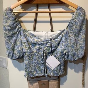 Petal and pup puff sleeve crop top.